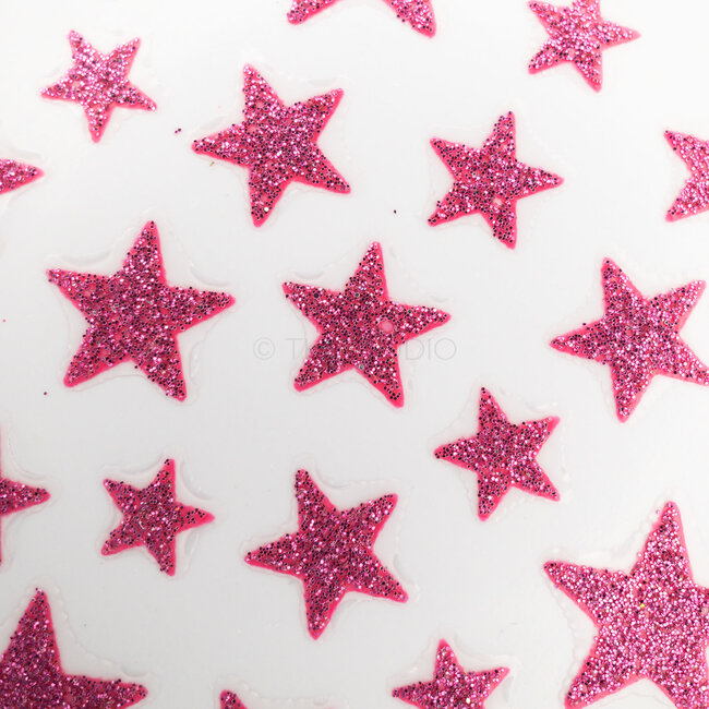 Stars Sticker - Hot Pink - 3D Nail