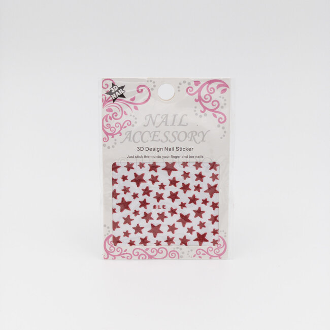 Stars Sticker - Red - 3D Nail