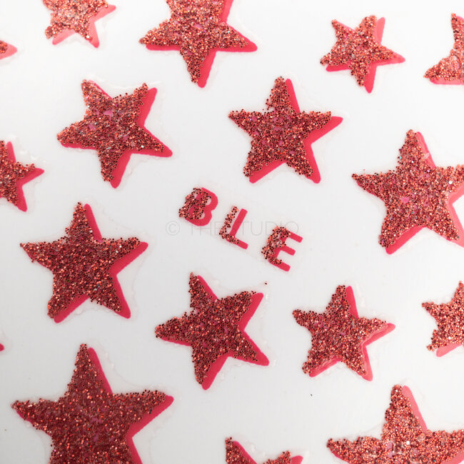 Stars Sticker - Red - 3D Nail