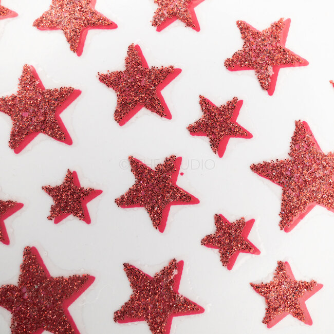 Stars Sticker - Red - 3D Nail