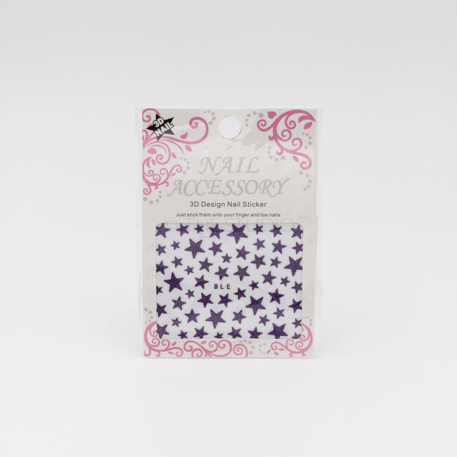 The Studio Stars Sticker - Purple - 3D Nail
