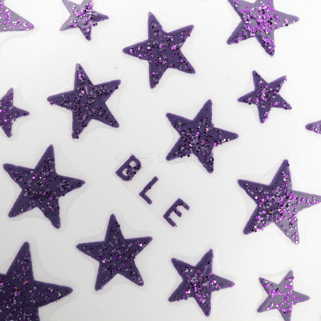 Stars Sticker - Purple - 3D Nail