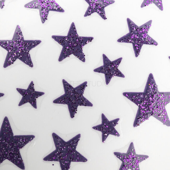 Stars Sticker - Purple - 3D Nail