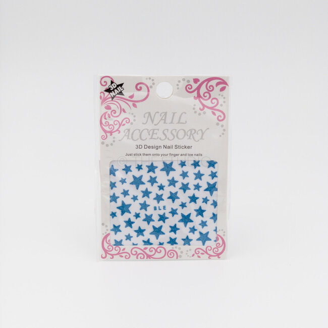 Stars Sticker - Blue - 3D Nail