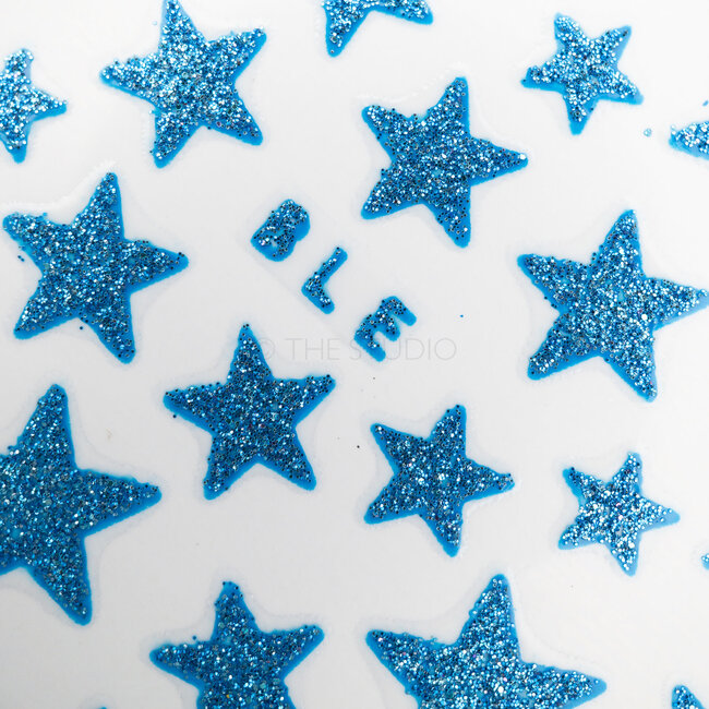 Stars Sticker - Blue - 3D Nail