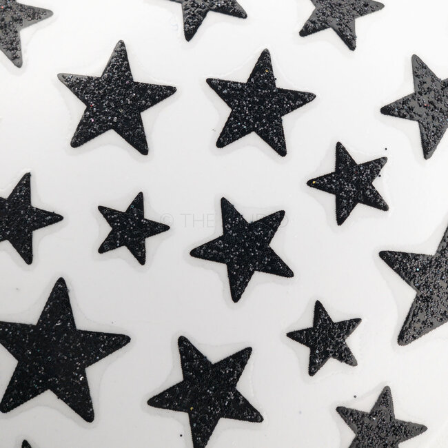 Stars Sticker - Black - 3D Nail