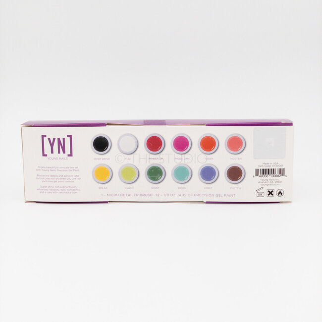 Young Nails - Mission Control Precision Gel Paint - 12 color set (1/8 oz each)