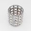 The Studio The Studio - Circle Brush Holder w/ Square Crystal - Silver