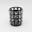 The Studio - Circle Brush Holder w/ Square Crystal - Black