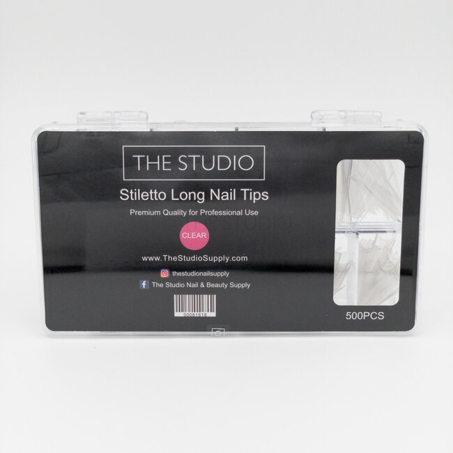 The Studio - Nail Tip Box - Stiletto Clear - Long