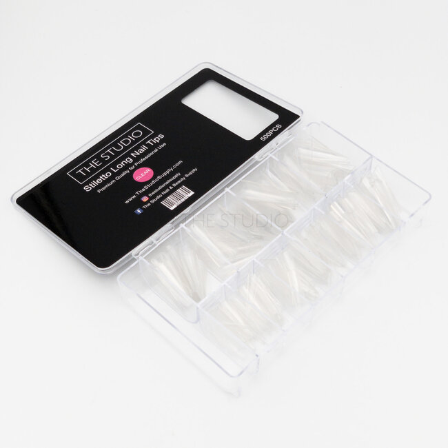 The Studio - Nail Tip Box - Stiletto Clear - Long