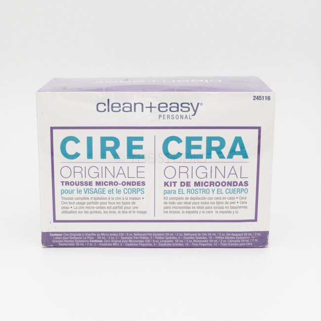 Clean + Easy - Sensitive Wax Microwave Kit For Face + Body