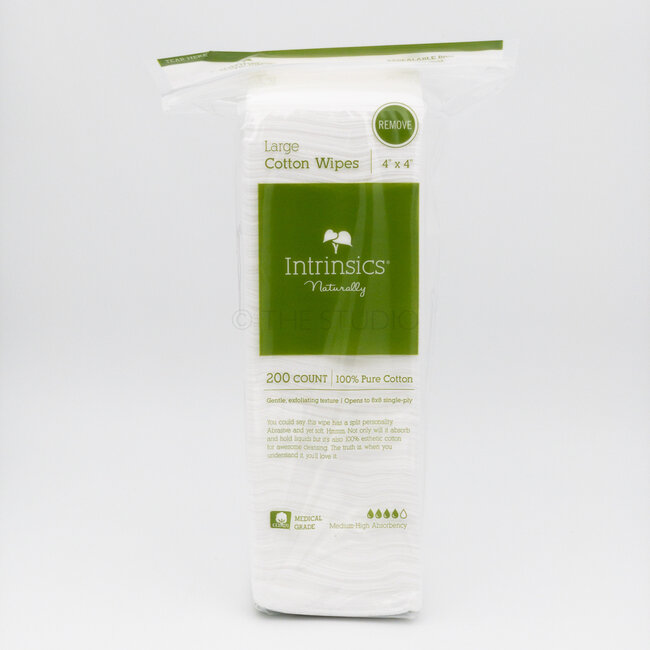 Intrinsics - 4"x4” Large Cotton Wipes - 200 Count - 401412