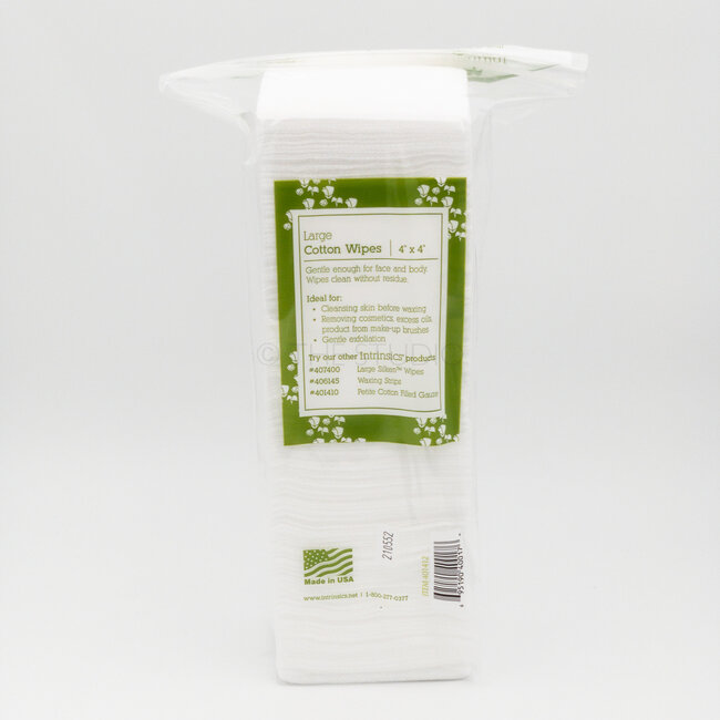 Intrinsics - 4"x4” Large Cotton Wipes - 200 Count - 401412