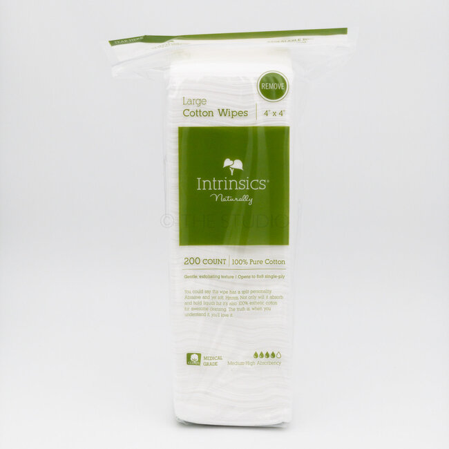 Intrinsics - 4"x4” Large Cotton Wipes - 200 Count - 401412