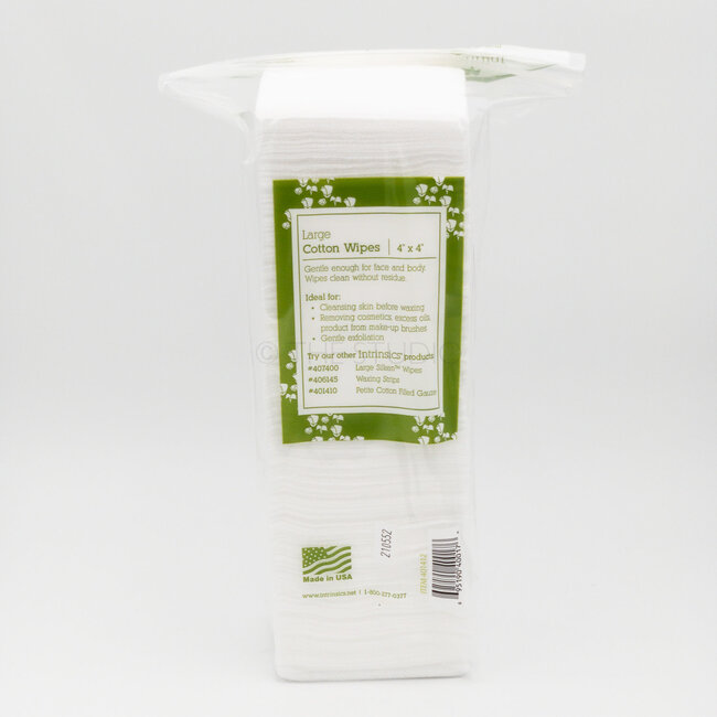 Intrinsics - 4"x4” Large Cotton Wipes - 200 Count - 401412