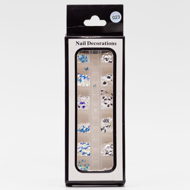 The Studio - Art Pack #090 - Assorted Silver and Iridescent Confetti - 023 -  12 pcs