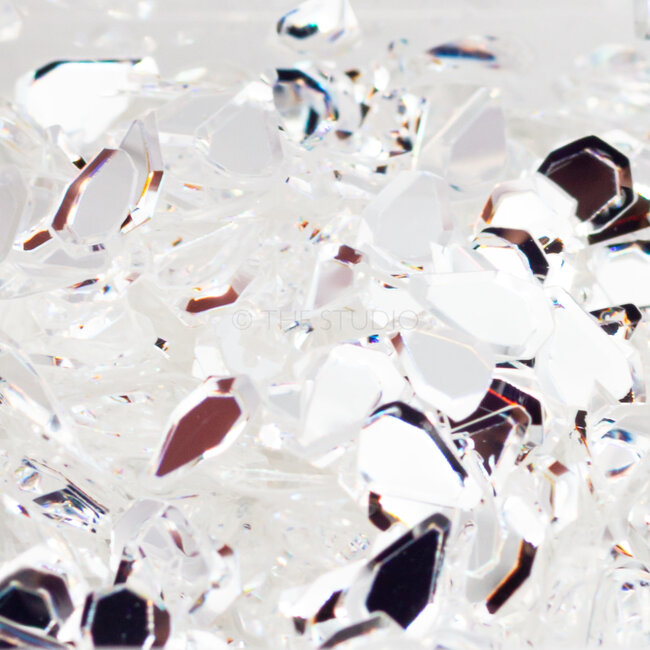The Studio - Art Pack #090 - Assorted Silver and Iridescent Confetti - 023 -  12 pcs
