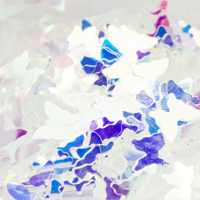 The Studio - Art Pack #090 - Assorted Silver and Iridescent Confetti - 023 -  12 pcs
