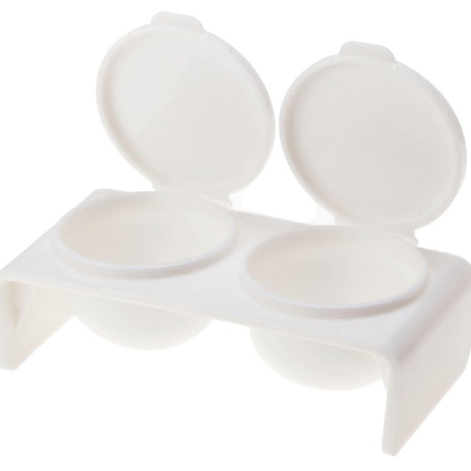 Plastic Double Dappen Dish - White - DL C207