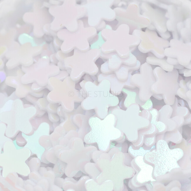 The Studio - Art Pack #263 - Assorted White Iridescent Confetti - 12 pcs