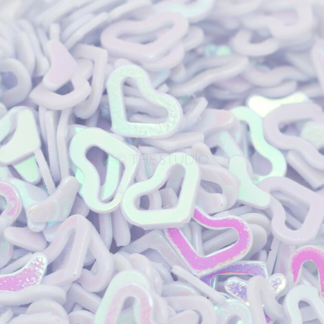 The Studio - Art Pack #263 - Assorted White Iridescent Confetti - 12 pcs