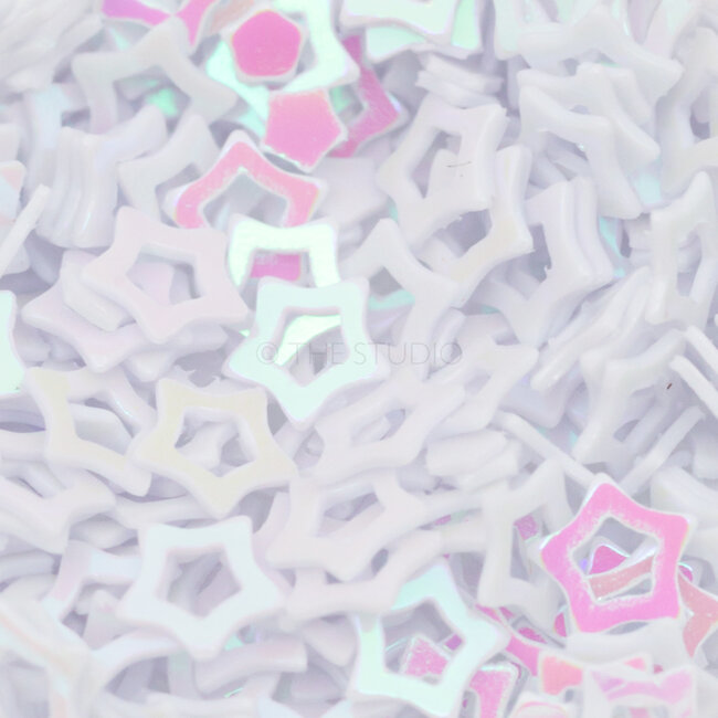The Studio - Art Pack #263 - Assorted White Iridescent Confetti - 12 pcs