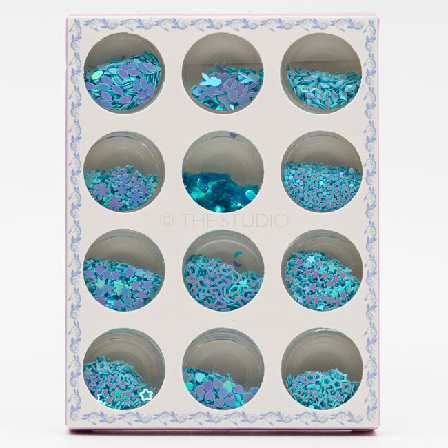 The Studio - Art Pack #238 - Assorted Blue Confetti - 12 pcs
