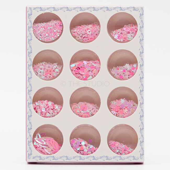 The Studio - Art Pack #241 - Assorted Pink Confetti - 12 pcs