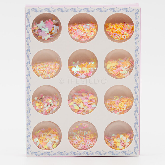 The Studio - Art Pack #242 - Assorted Yellow and Pink Confetti - 12 pcs