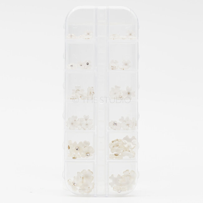 The Studio - Art Pack #295 - White Flower Nail Art - 12 pcs