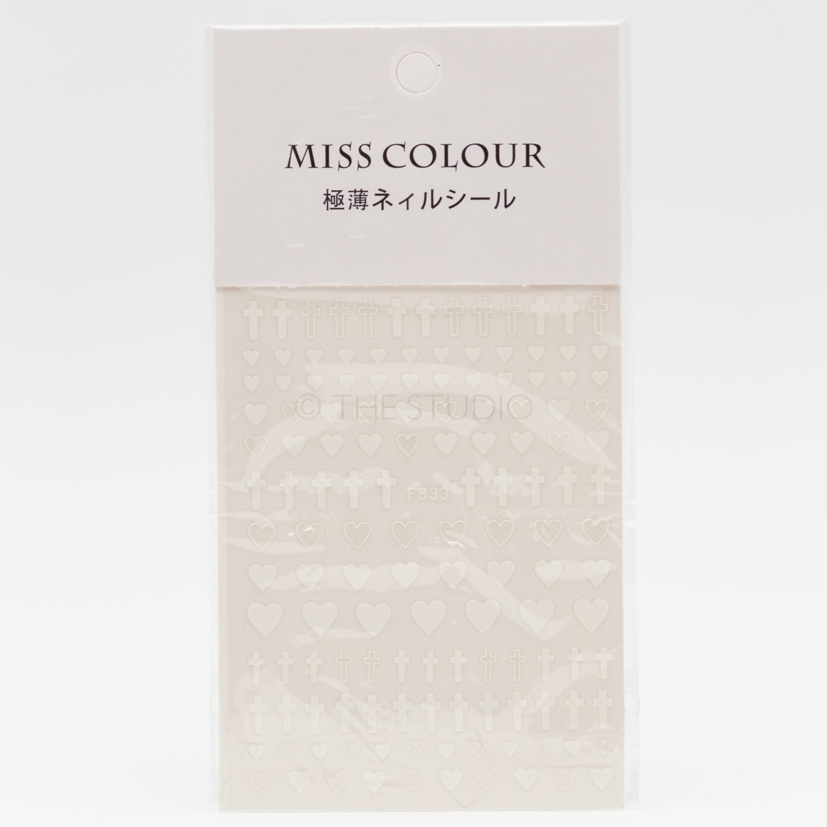 Miss Colour - White Cross Hearts Decal - F333