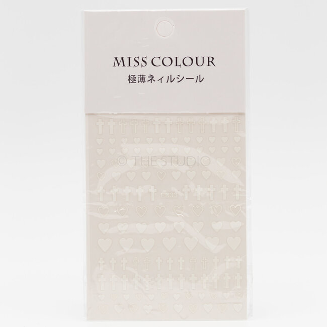Miss Colour - White Cross Hearts Decal - F333