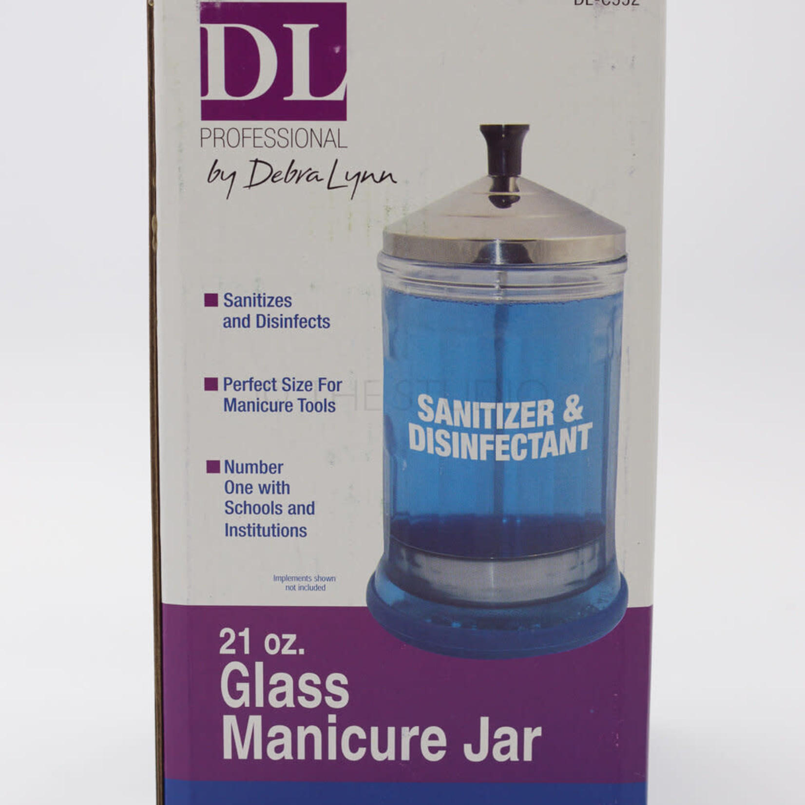 DL - Glass Manicure Jar - Sanitizer and Disinfectant - 21 oz -C552