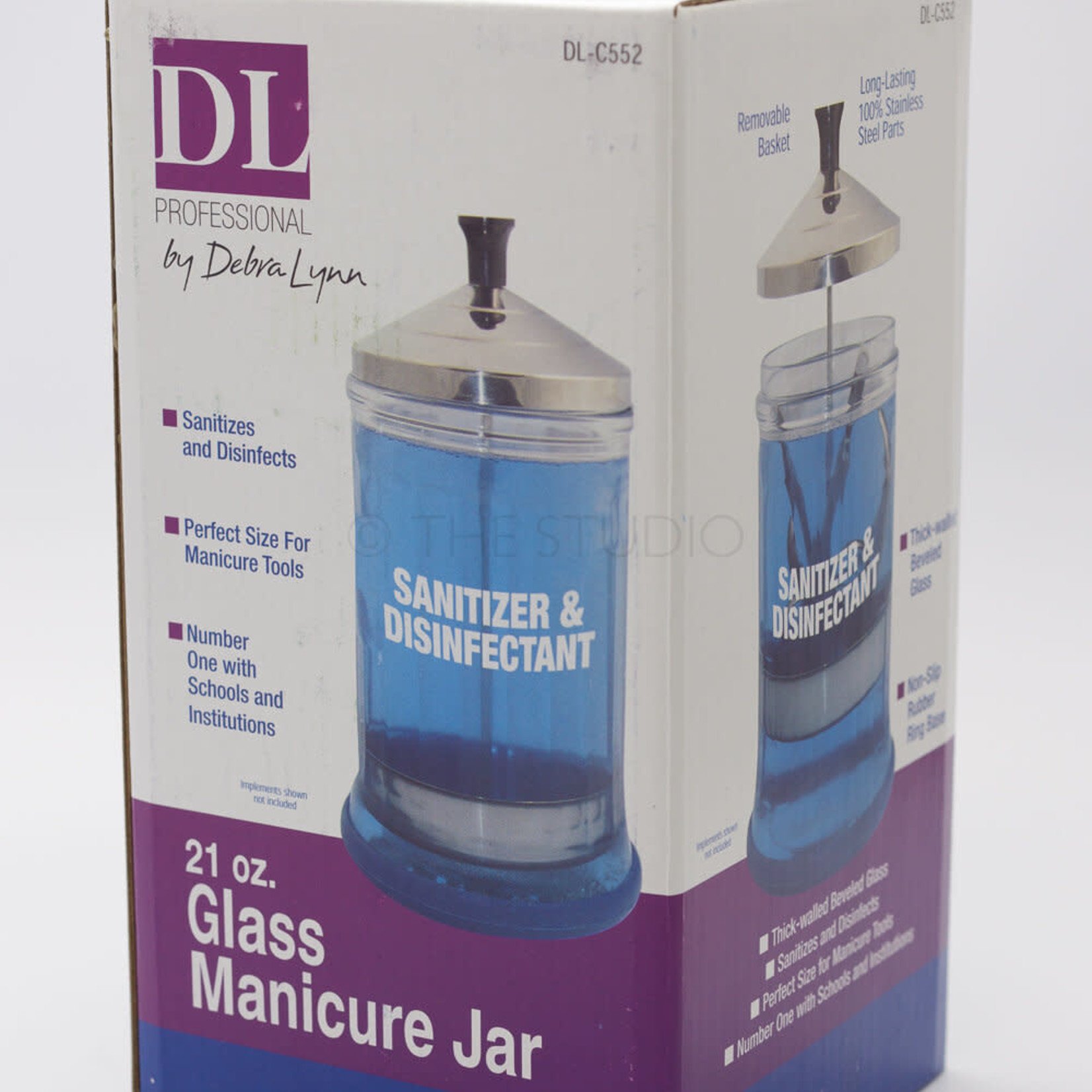 DL - Glass Manicure Jar - Sanitizer and Disinfectant - 21 oz -C552
