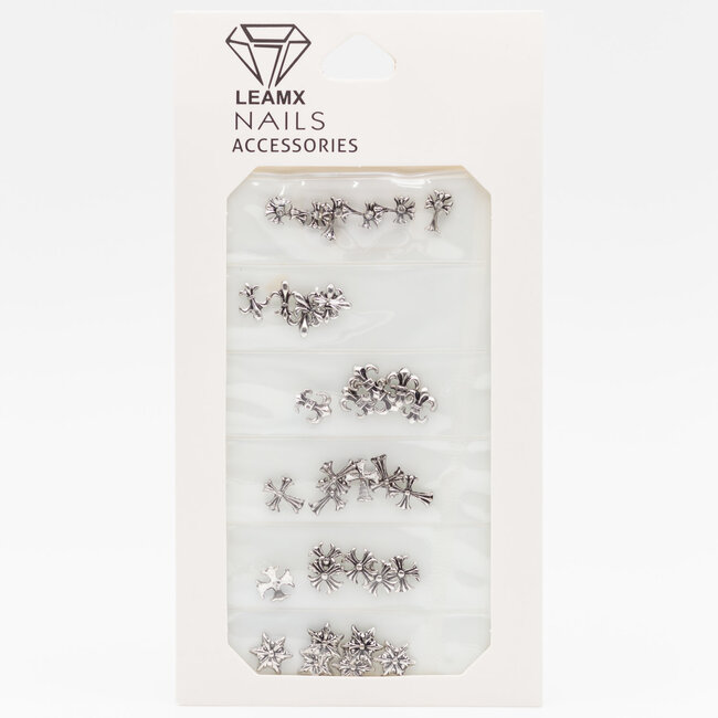 Leamx - Nail Art Charms - Silver Crosses - 36 pcs