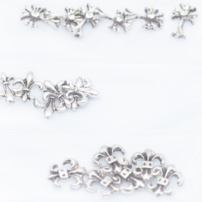 Leamx - Nail Art Charms - Silver Crosses - 36 pcs