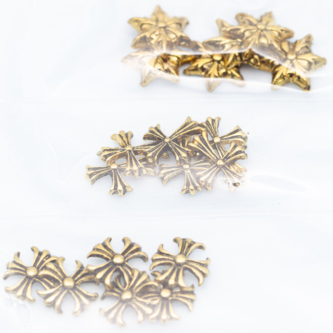 Leamx - Nail Art Charms - Gold Crosses - 36 pcs