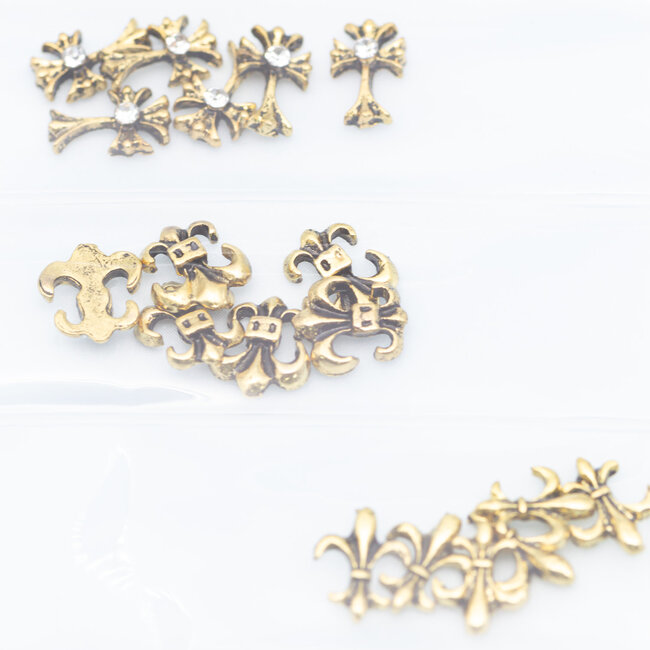 Leamx - Nail Art Charms - Gold Crosses - 36 pcs