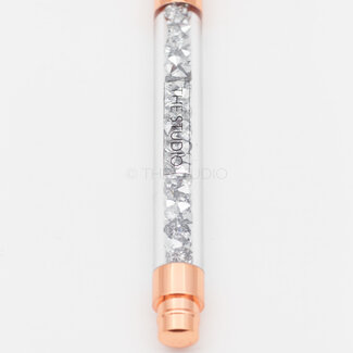 The Studio The Studio - Kolinsky Acrylic Brush - Rose Gold - Silver Crystal- #10