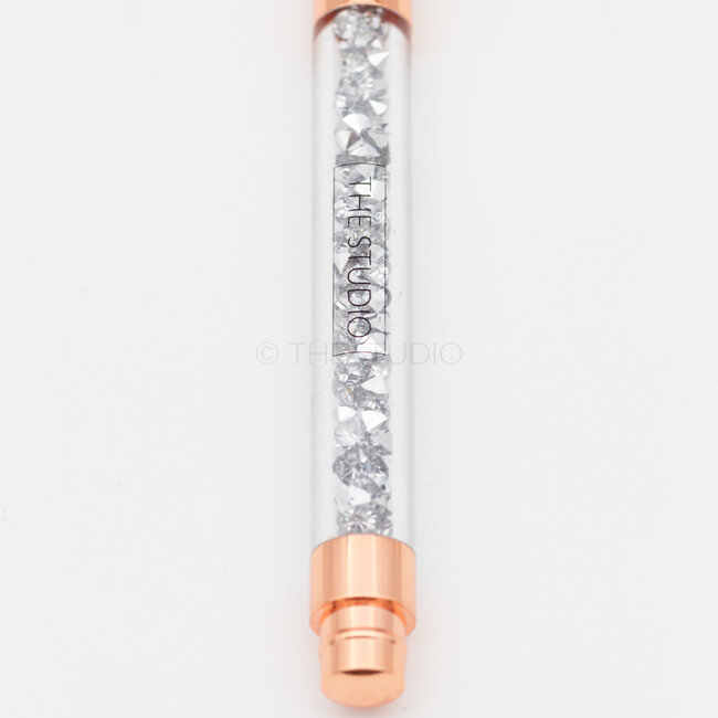 The Studio The Studio - Kolinsky Acrylic Brush - Rose Gold - Silver Crystal- #10