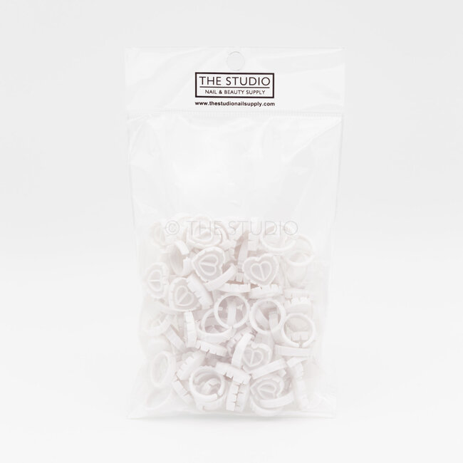The Studio - Lash Glue Heart Rings - White - 50 ct