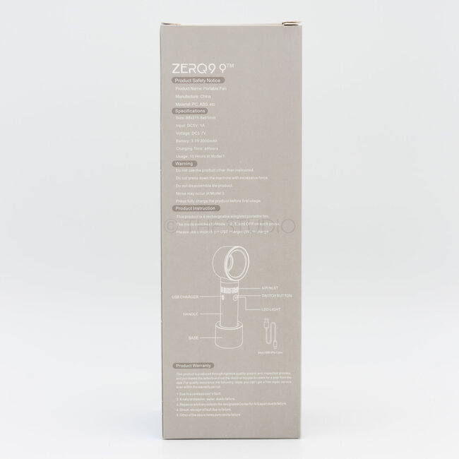 Zero9 Portable Electric Fan - Black