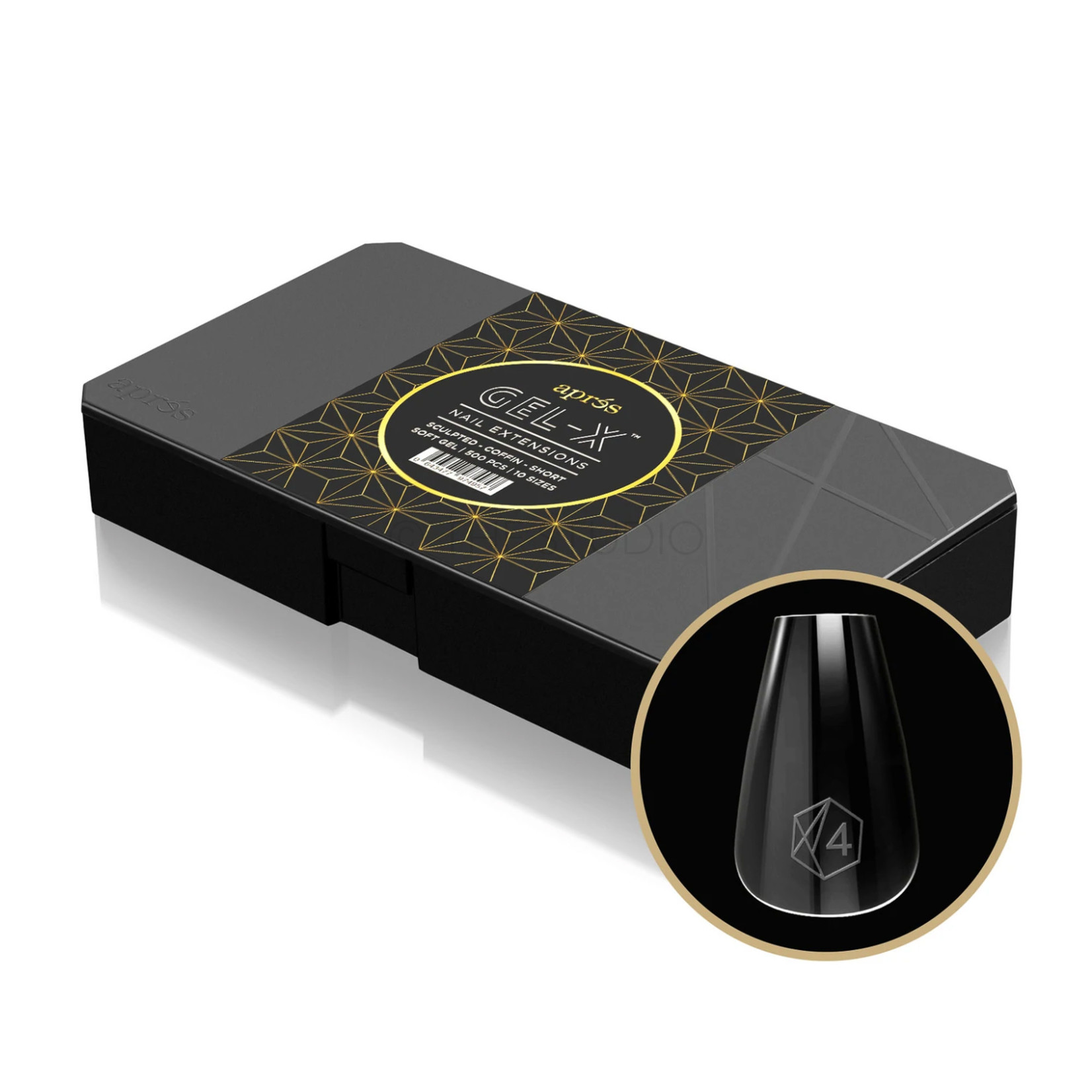 Apres Apres - Tip Box Gel X - Clear - Sculpted Coffin - Short