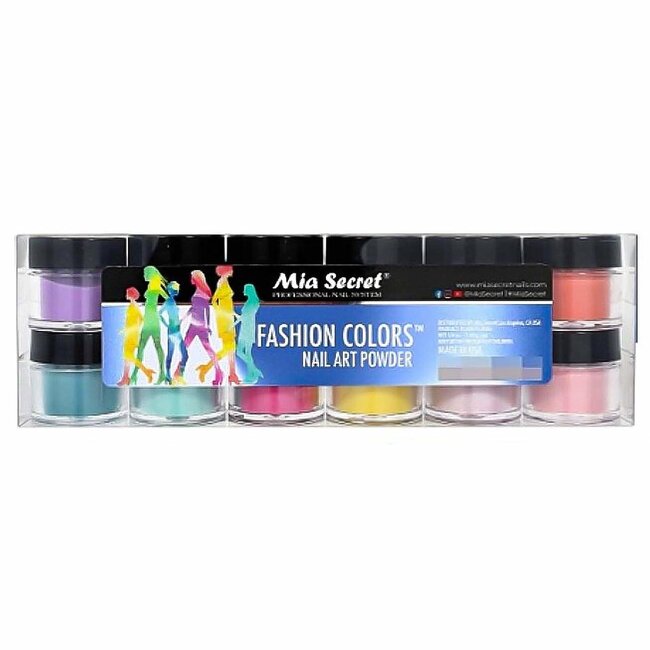 Mia Secret - Nail Art Powder - Fashion Colors - 12 count (Fruity Bar)