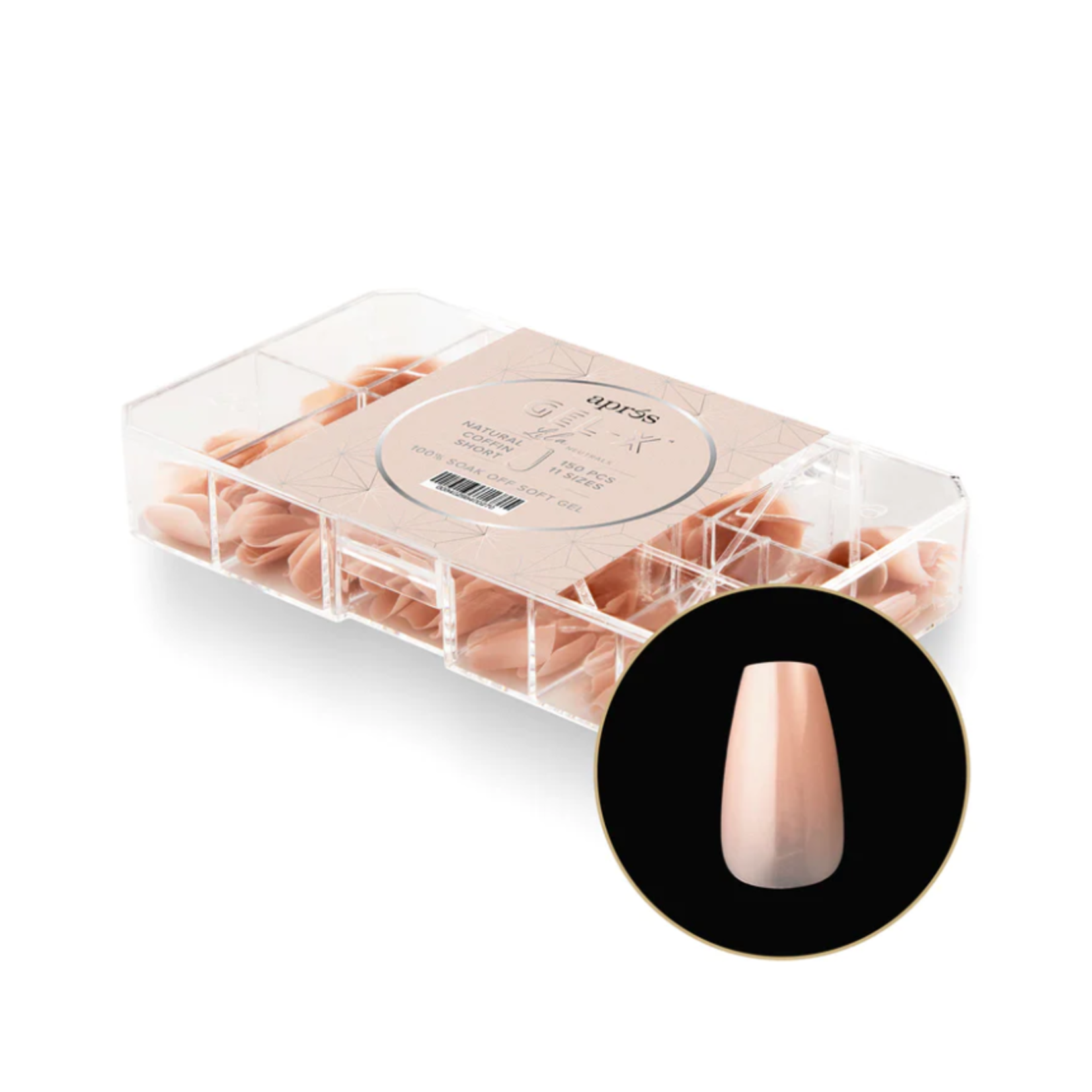 Apres Apres - Tip Box Gel X - Lila - Natural Coffin - Short