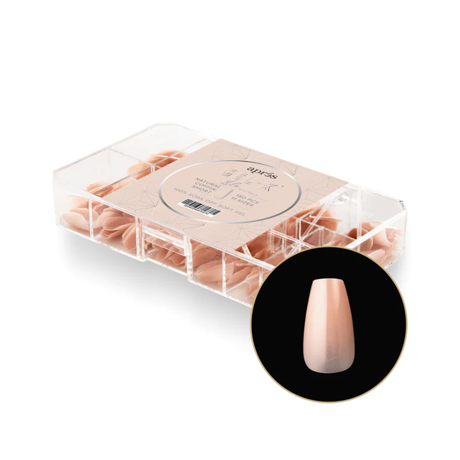 Apres Apres - Tip Box Gel X - Lila - Natural Coffin - Short
