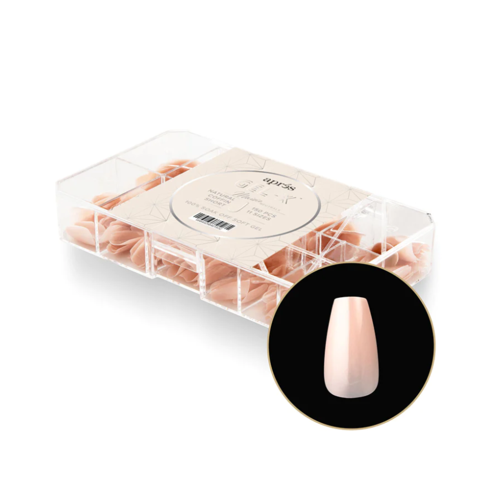 Apres Apres - Tip Box Gel X - Maisie - Natural Coffin - Short