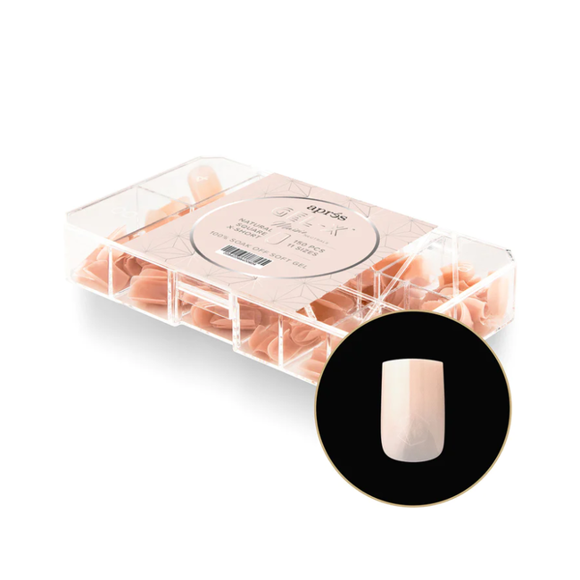 Apres Apres - Tip Box Gel X - Maisie - Natural Square - Extra Short