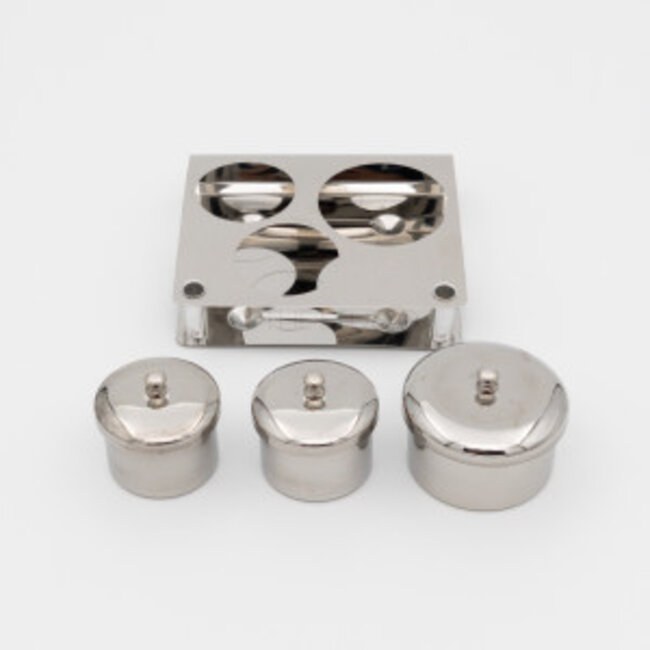 3 Piece Stainless Steel Powder and Liquid Set -  Silver